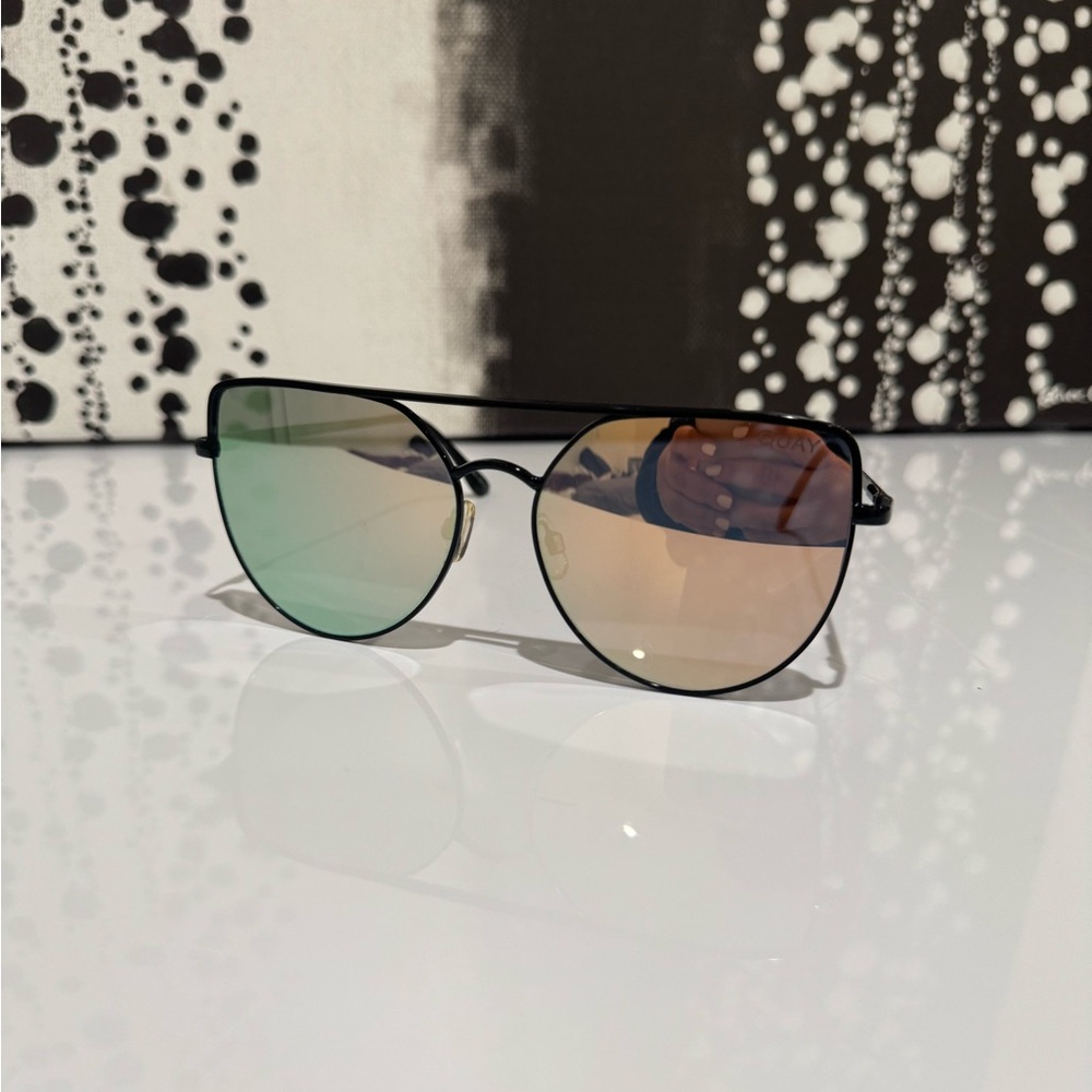 Quay Black Aviator Sunglasses
